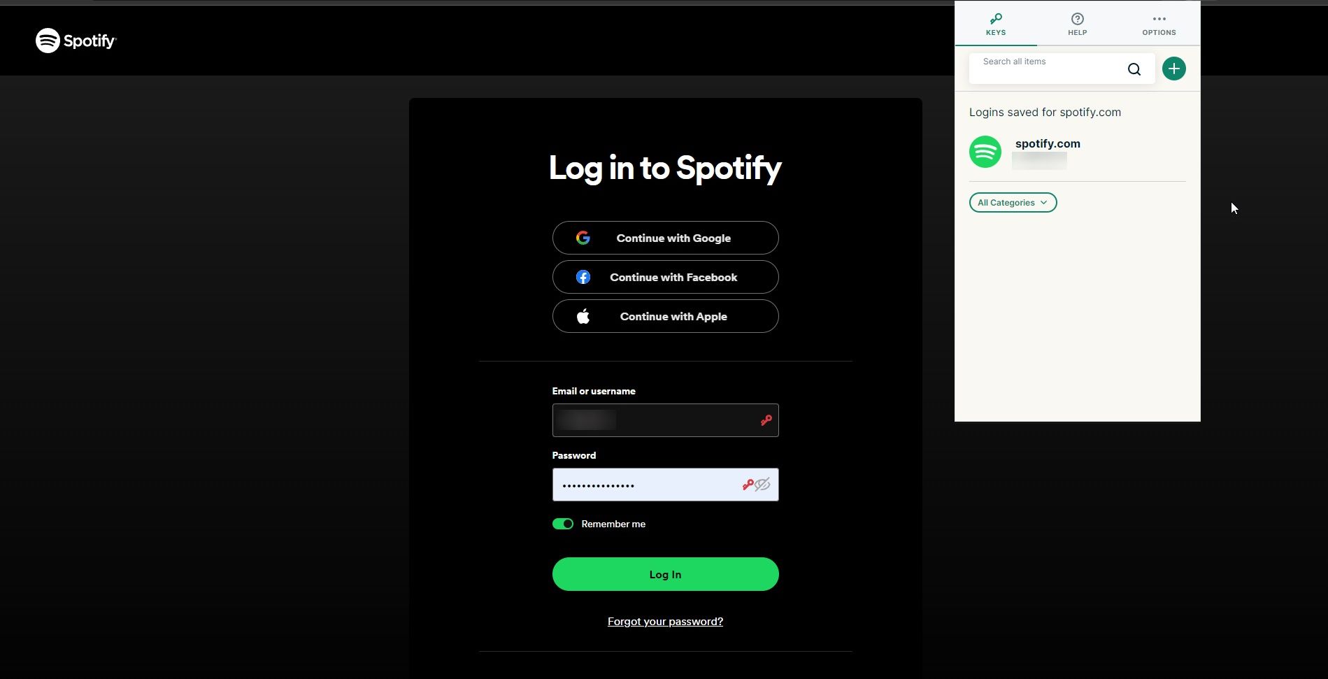 جزئیات ورود به سیستم spotify به کلیدهای expressvpn اضافه شده است