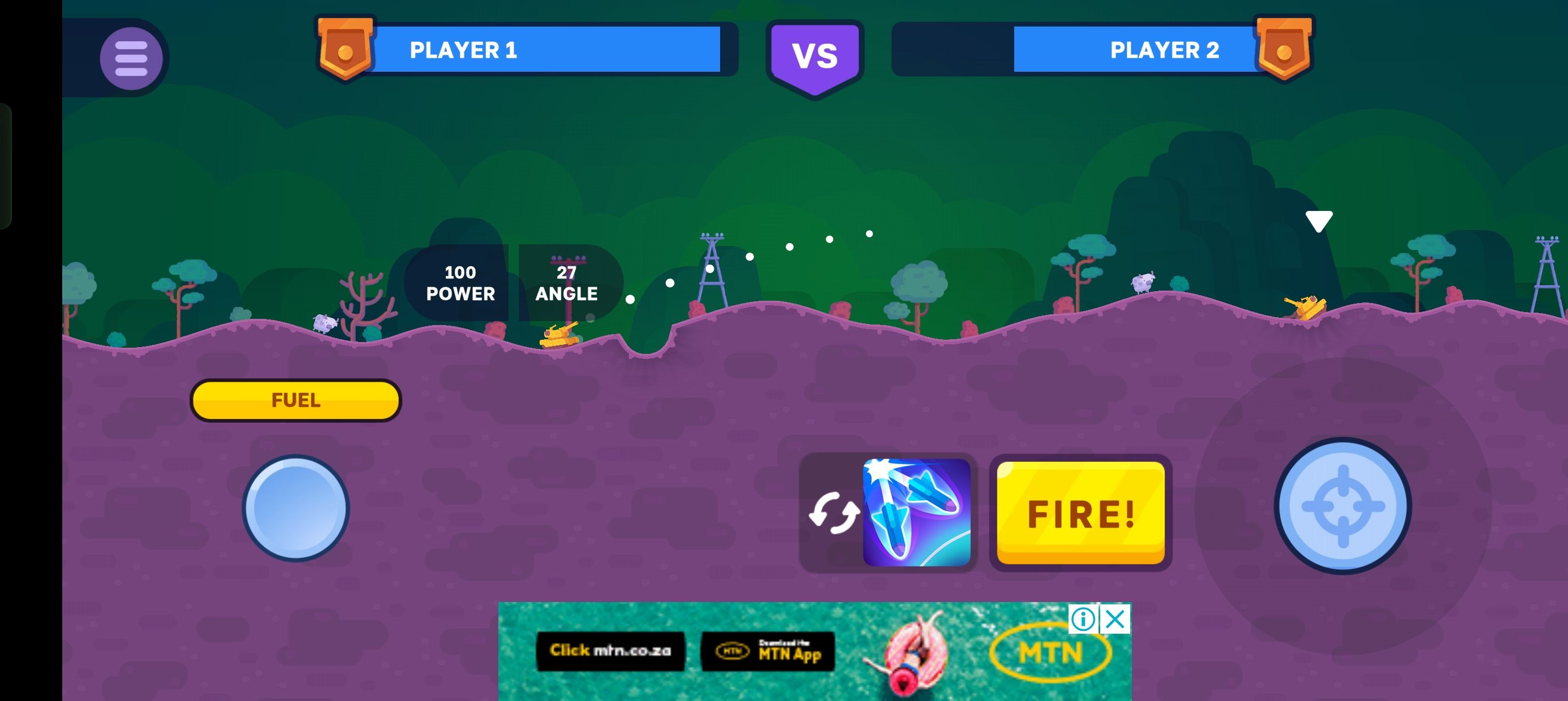 tank stars two player mobile game