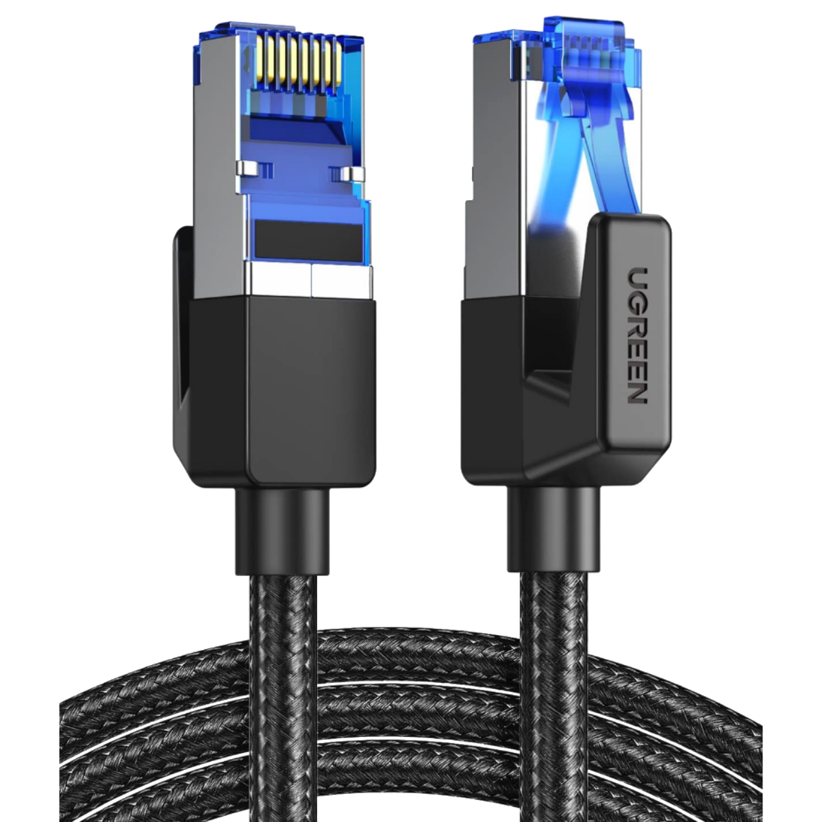 Both connectors of the UGREEN Cat 8 Ethernet Cable