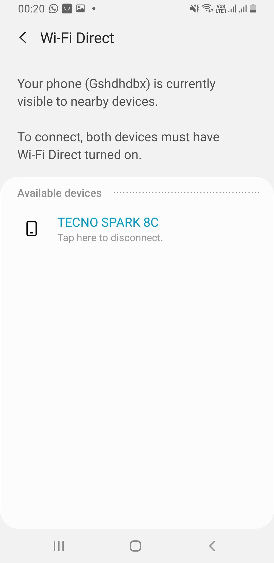 Wi-Fi Direct on Samsung Galaxy