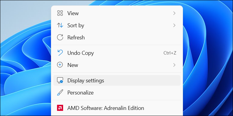 На рабочем столе Windows 11 отображается контекстное меню