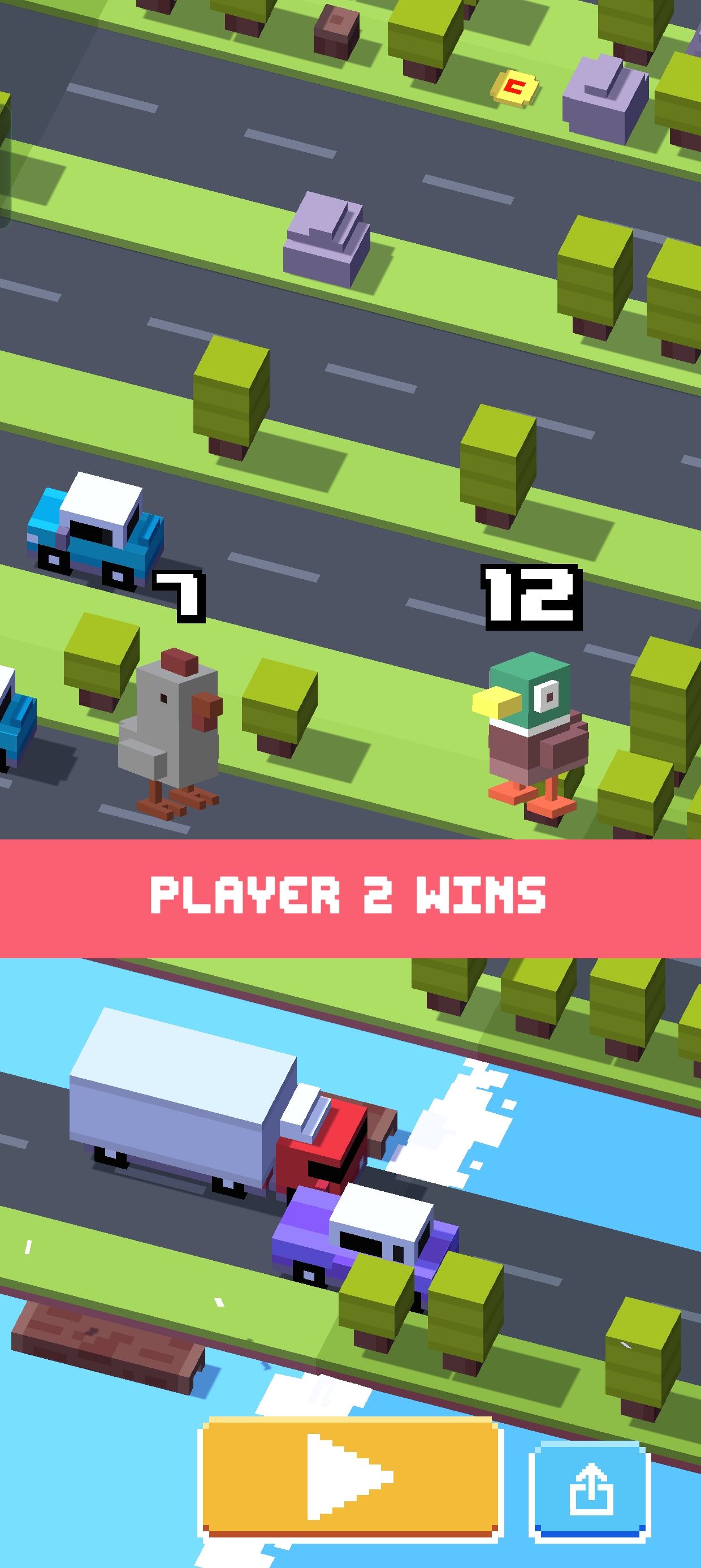 winner of crossy road two player match