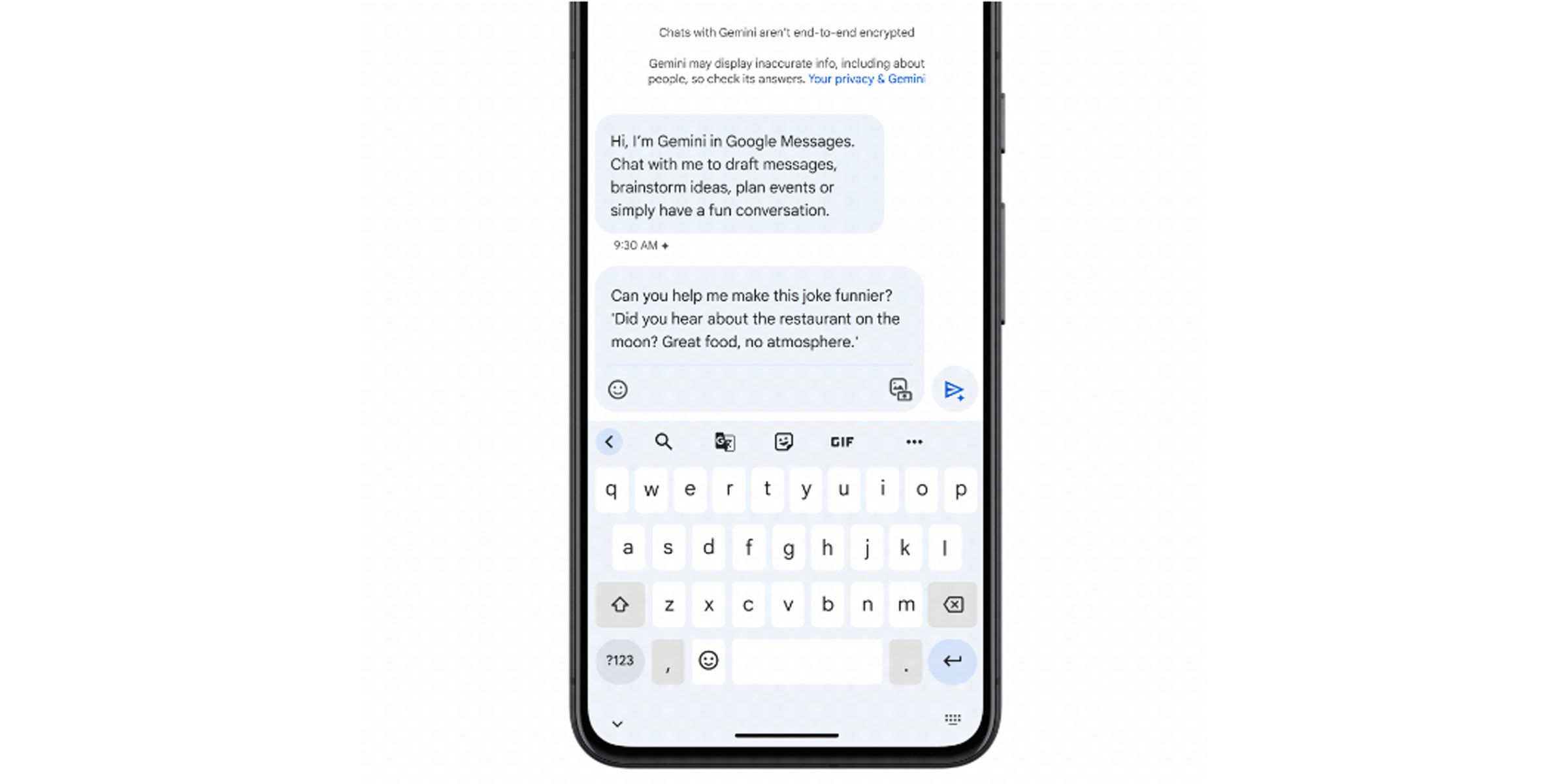 Google Messages with Gemini AI integrated