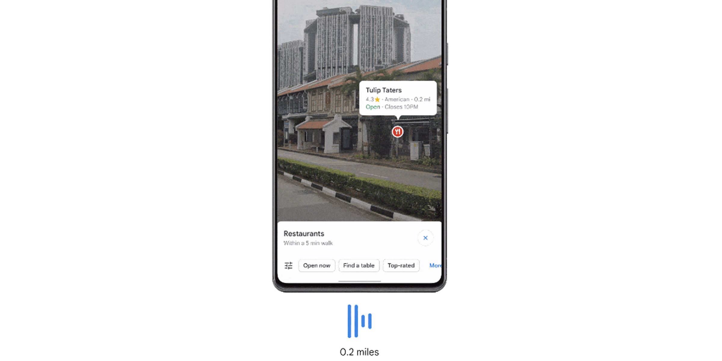 Get audio descriptions with Google Lens in Maps