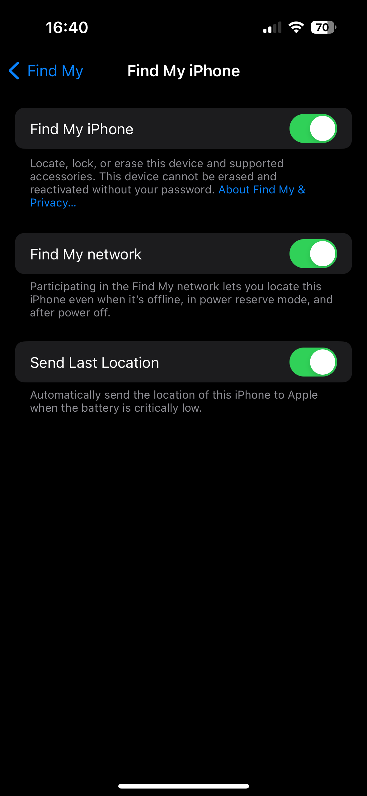 Find My iPhone Disable Slider