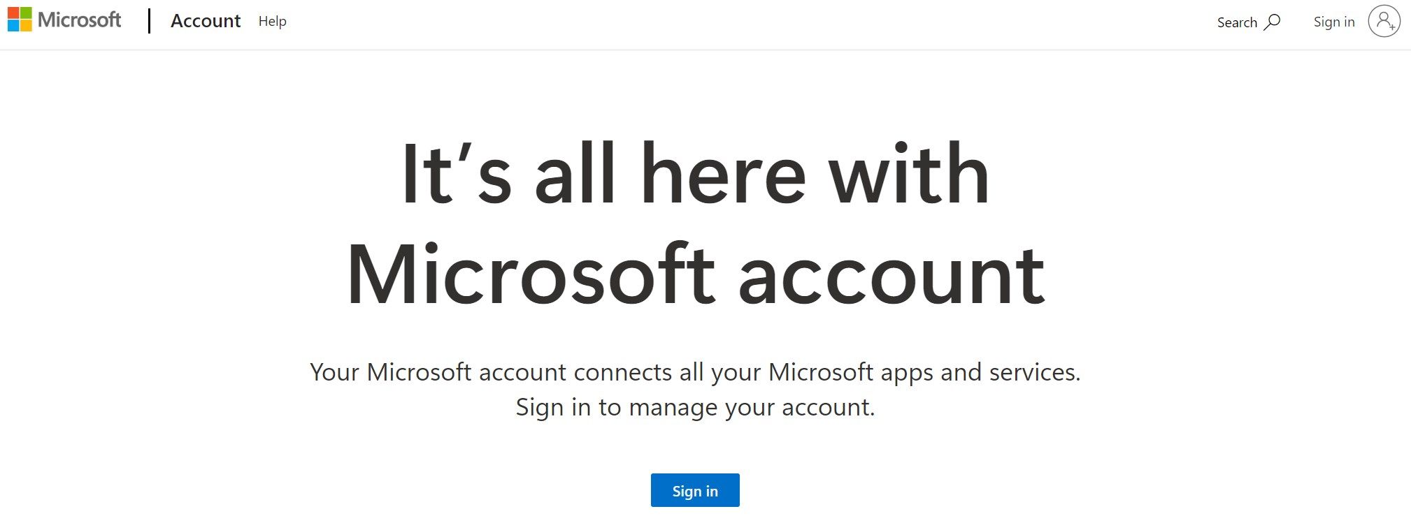 Opening the sign in page from Microsoft website.