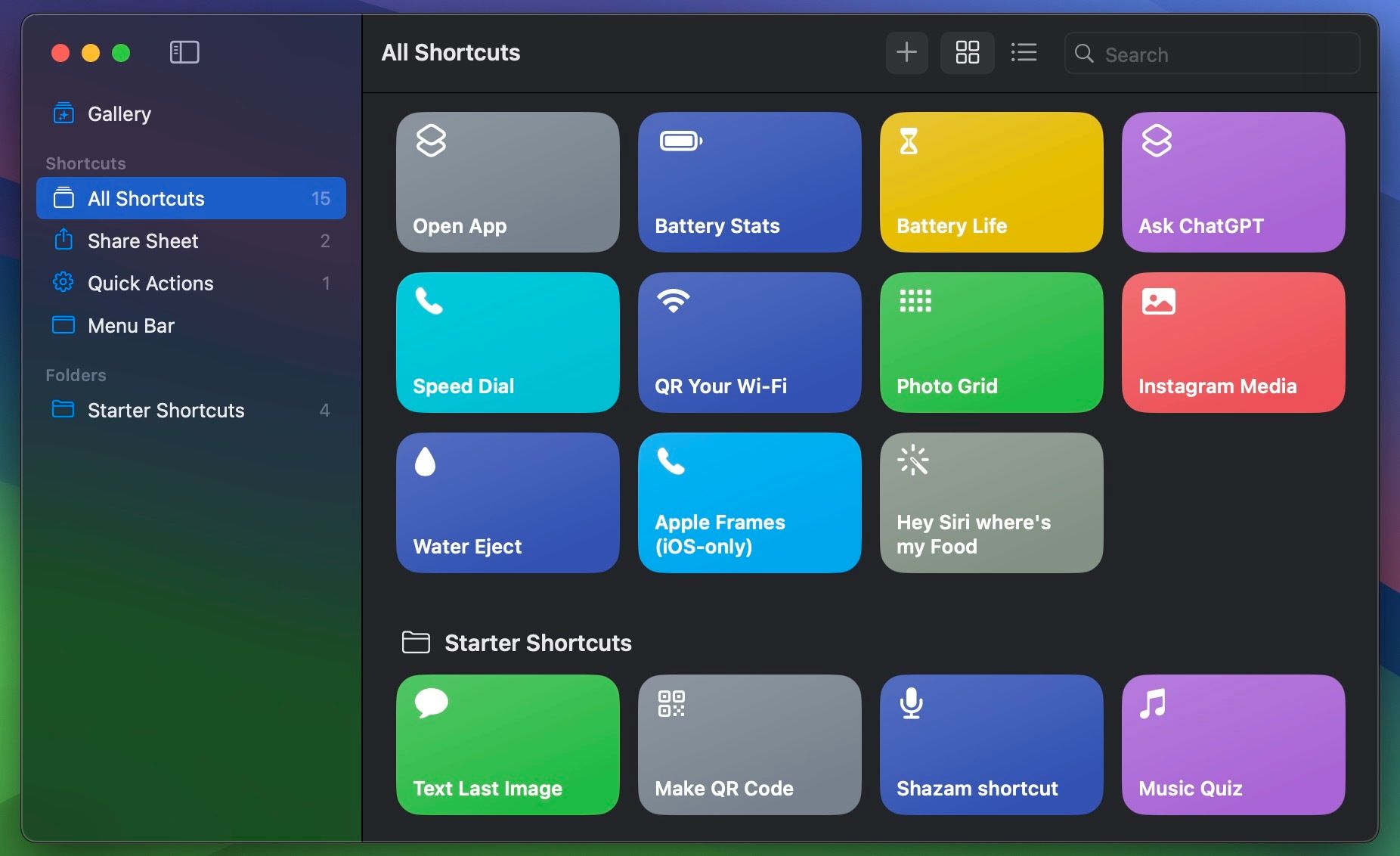 Adding a new shortcut in macOS