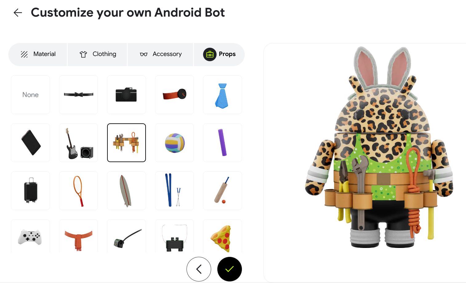 The Android mascot wearing a toolbelt