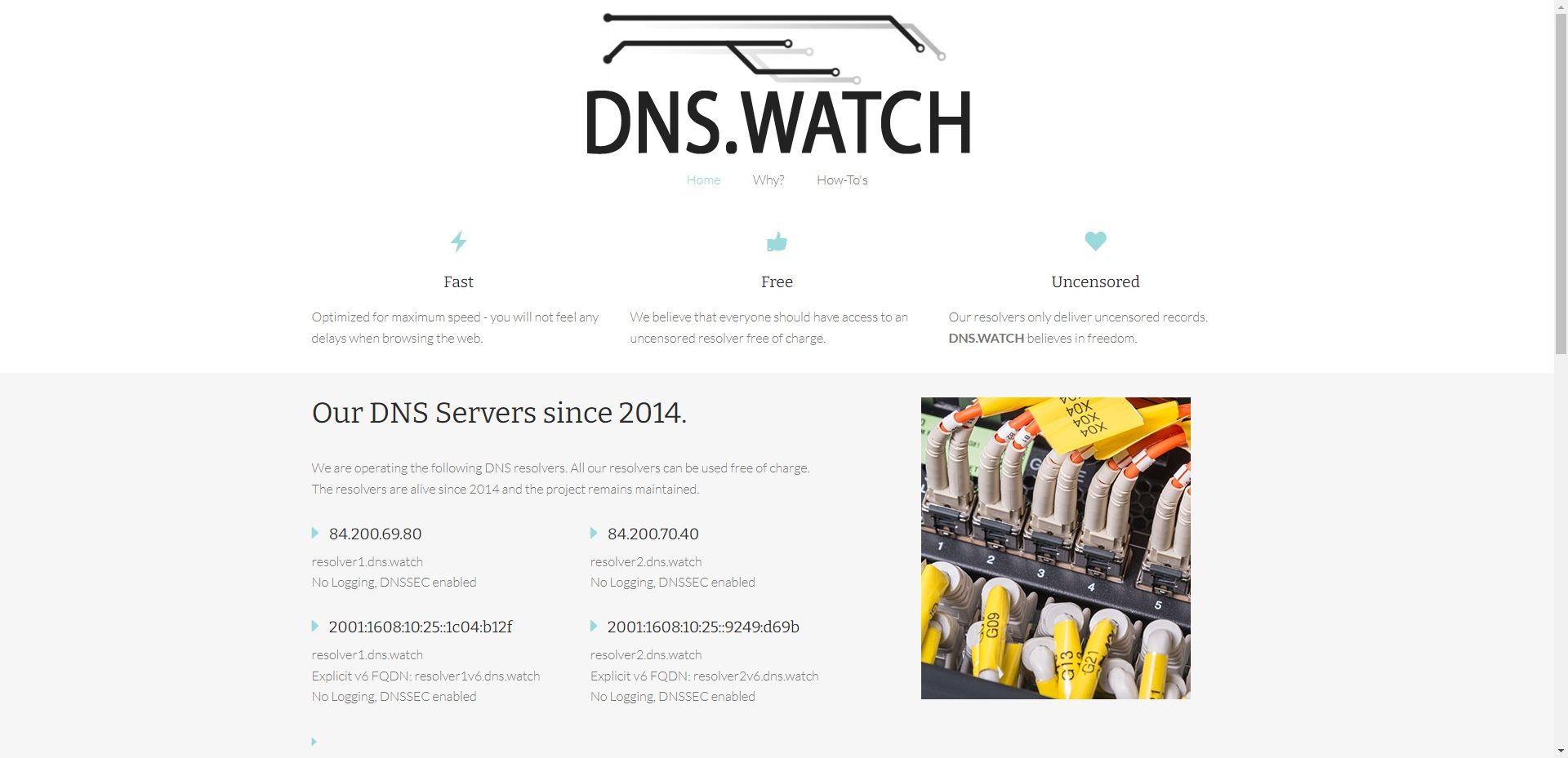 dnswatch website home page feb 2024