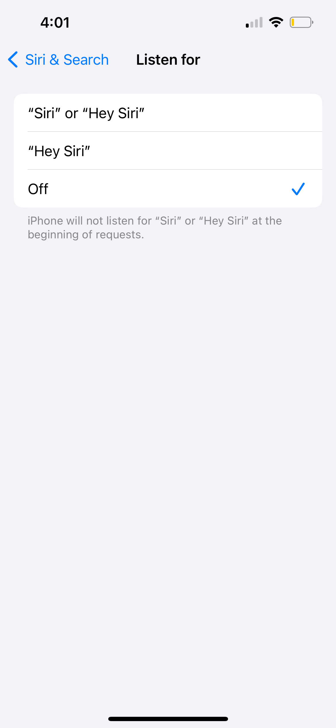 iphone listen for siri settings