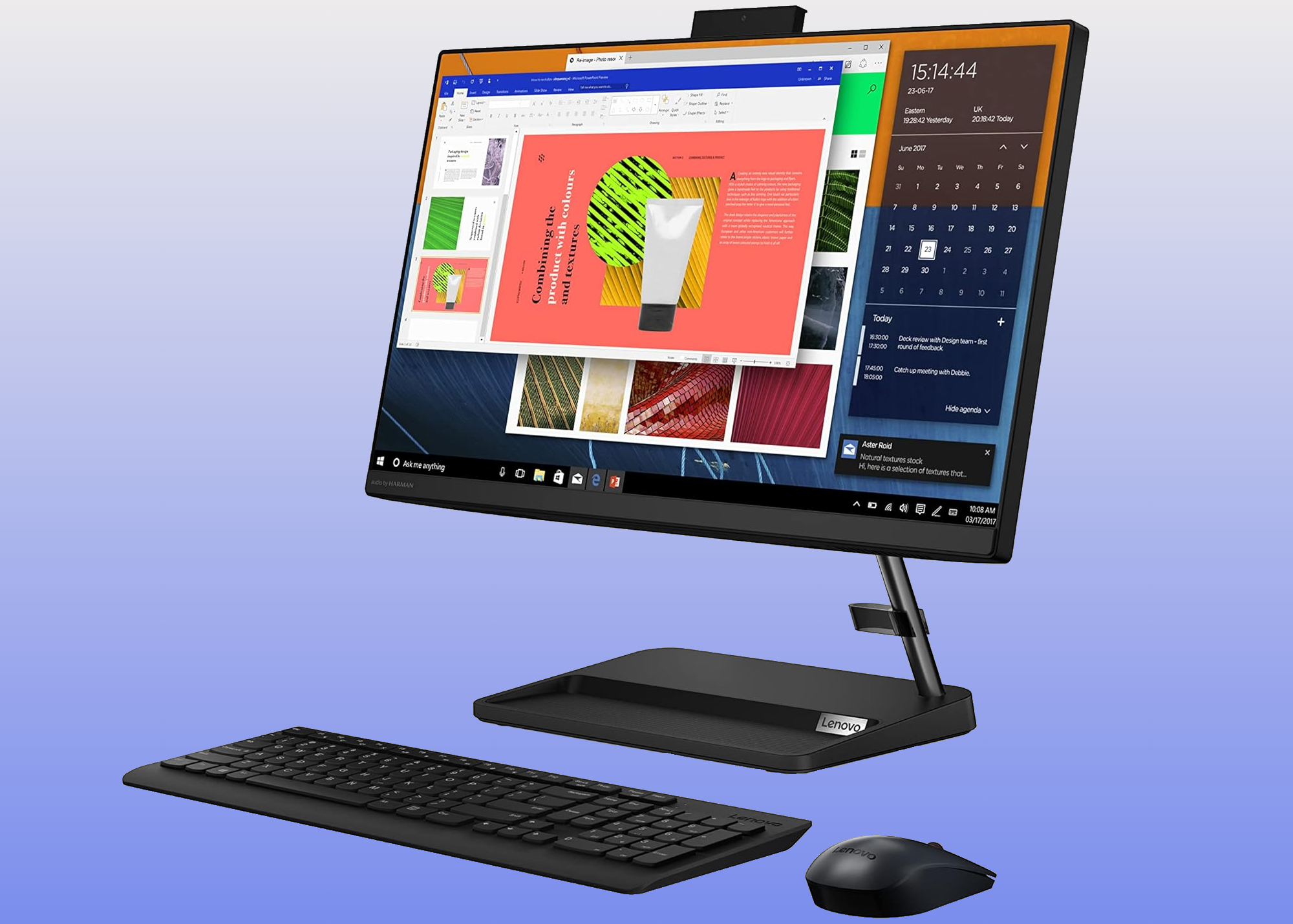 Lenovo IdeaCentre AIO 3i all in one desktop computer with keyboard and mouse