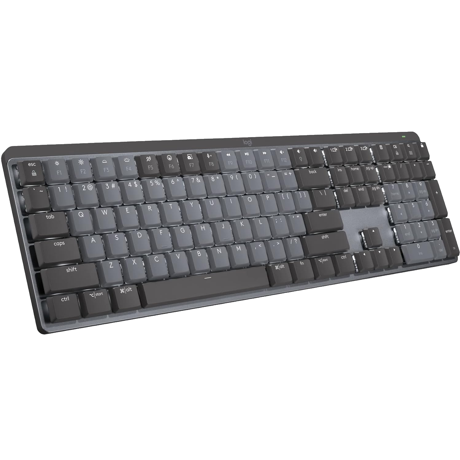 logitech mx mechanical keyboard with a full sized layout