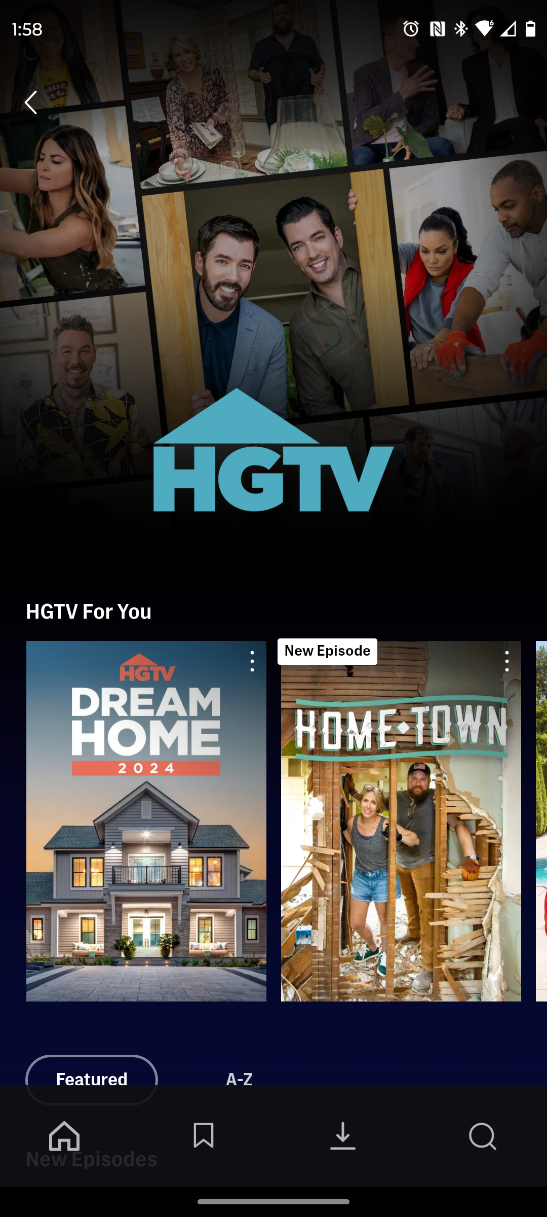 محتوای HGTV در برنامه Max Android