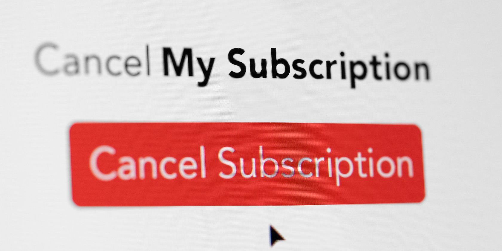 Subscription cancellation screen