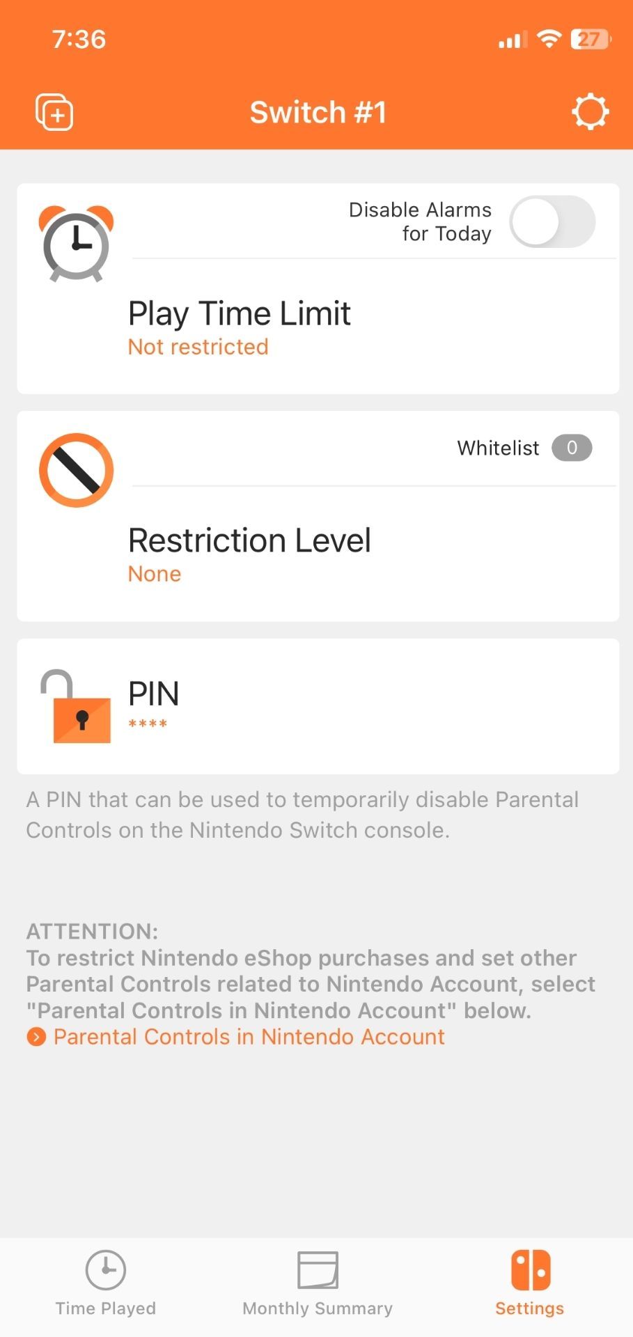 Nintendo switch best sale pin lock