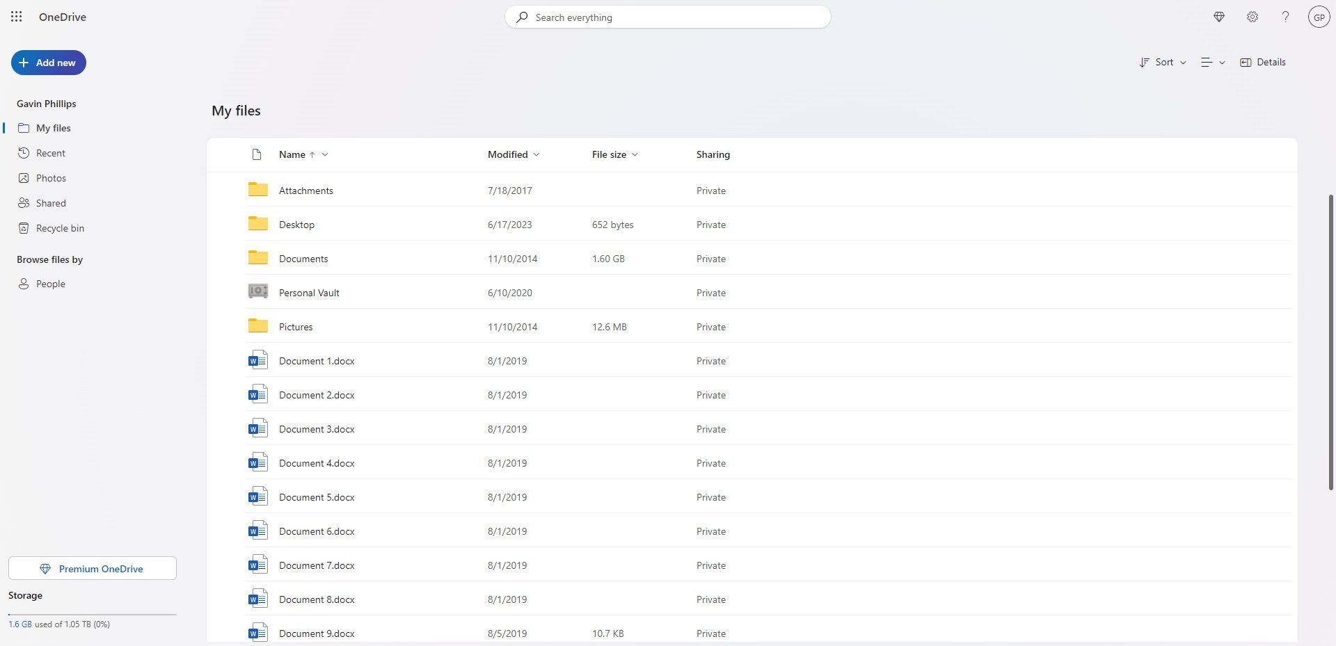 رابط کاربری وب Onedrive به روز شده در فوریه 2024