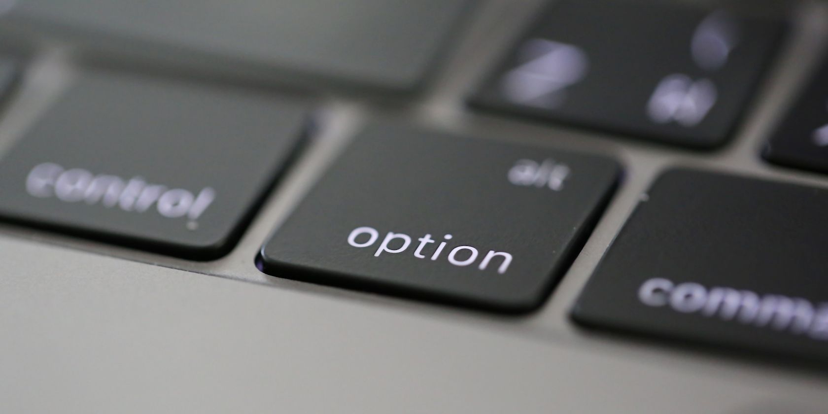 Option or Alt key on a MacBook keyboard