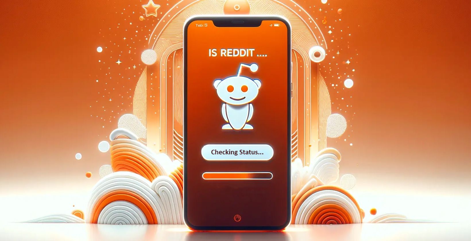 A phone displaying the status of the popular web site Reddit