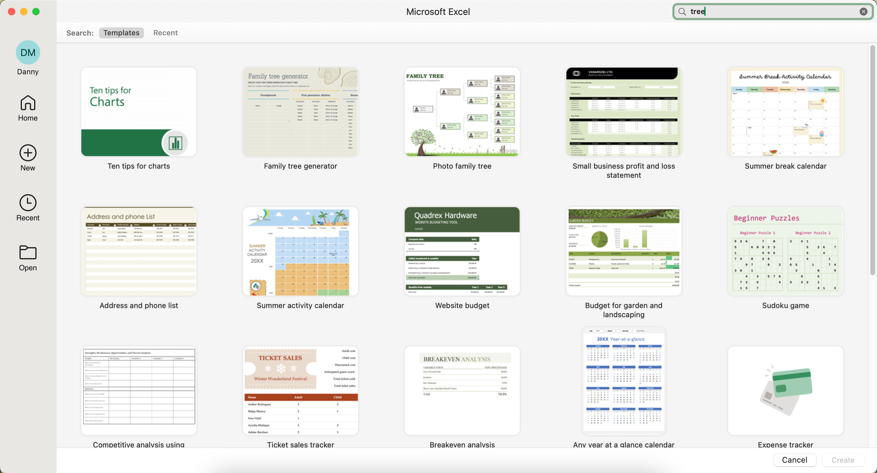 Alegeți un șablon pentru arborele de decizie în Microsoft Excel