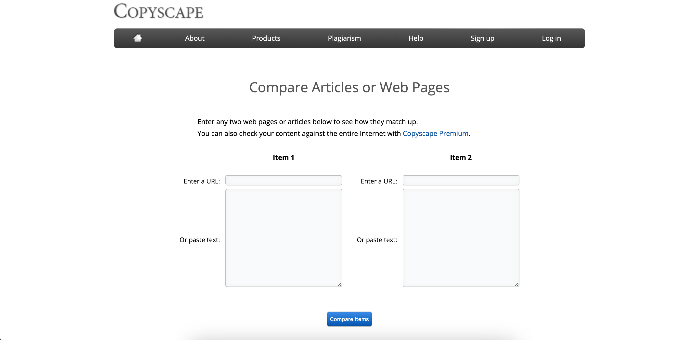 The URL comparison features in Copyscape