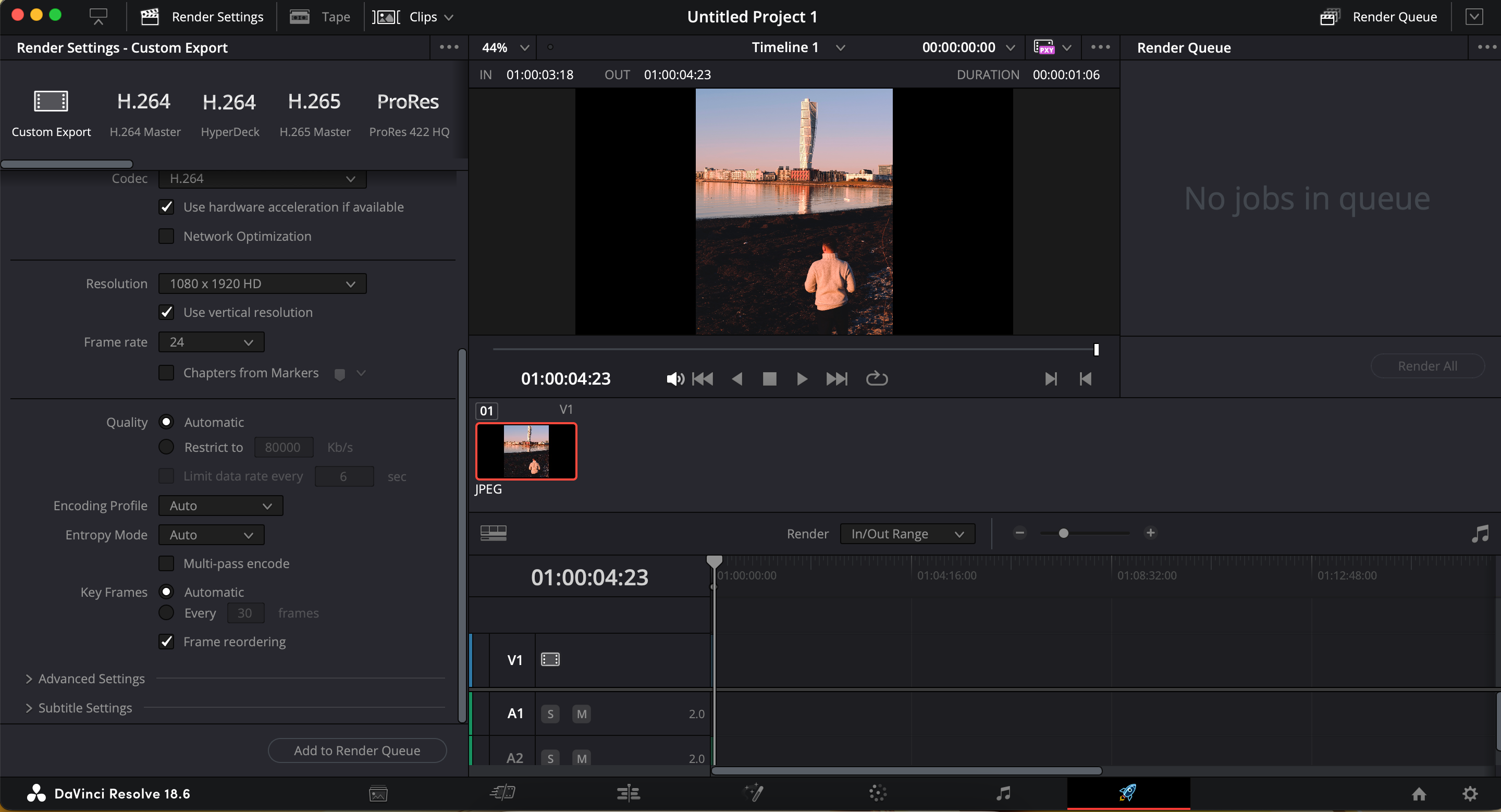 تنظیمات رندر در DaVinci Resolve ظاهر می شوند