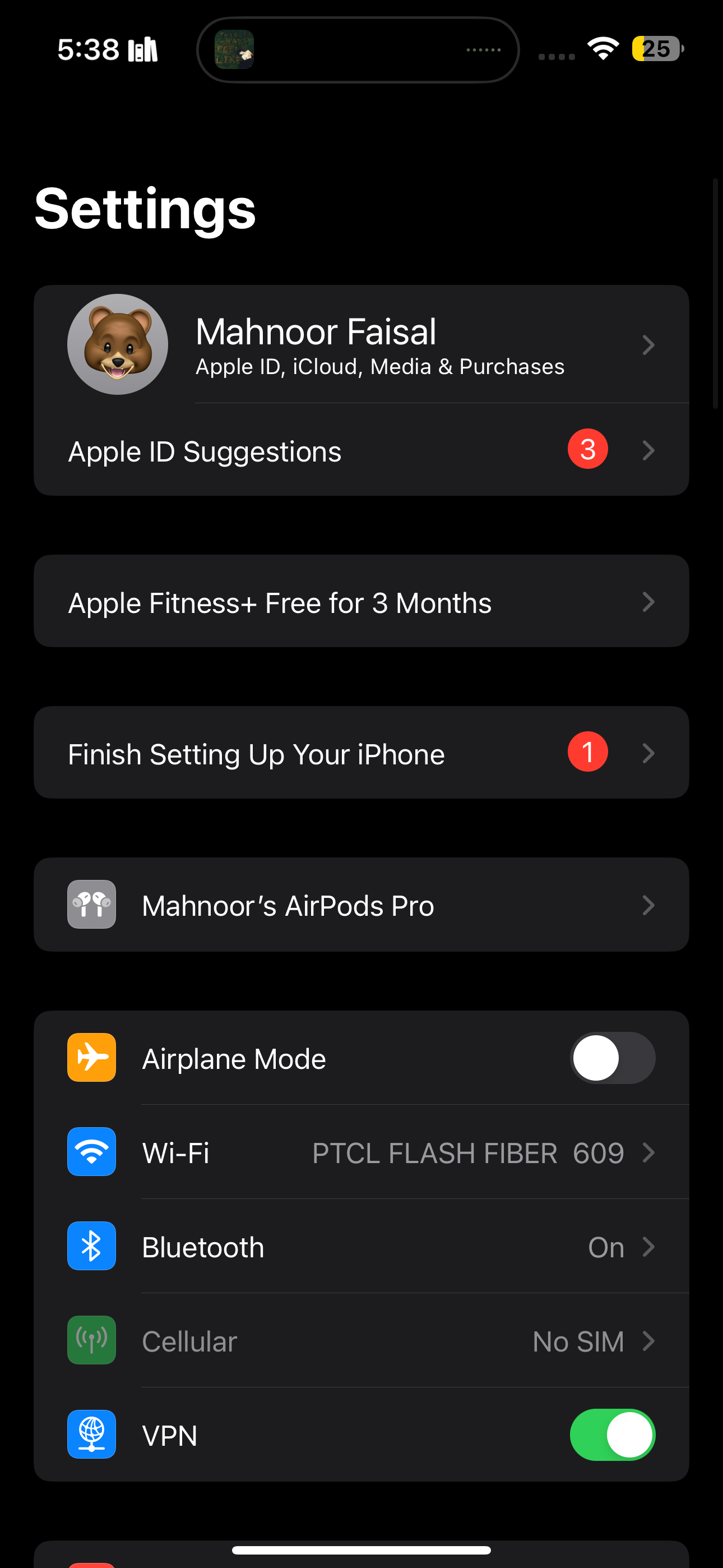 برنامه تنظیمات در iPhone-1