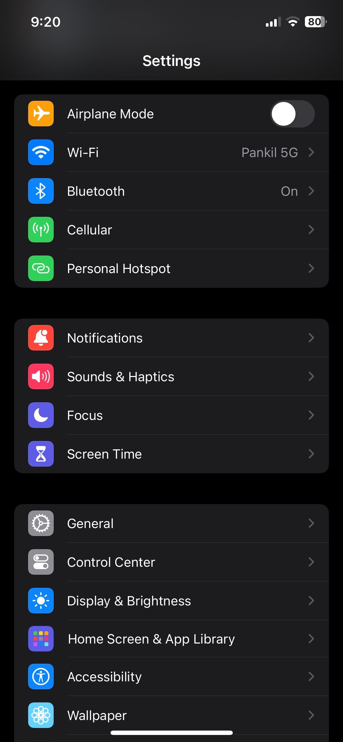 Settings App on iPhone-1