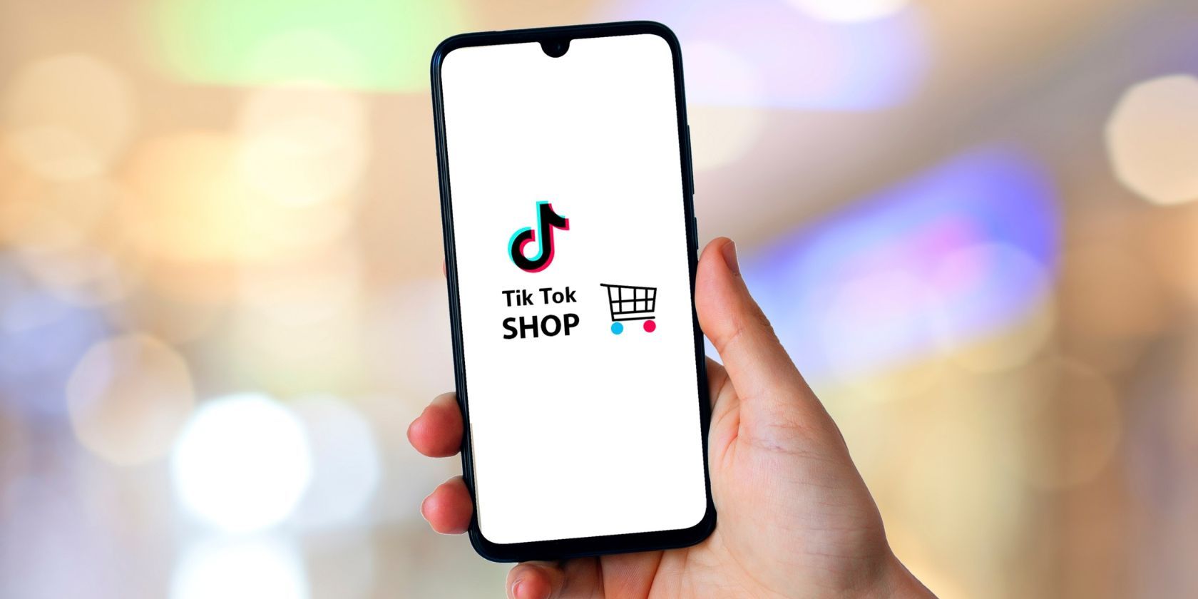 the tiktok shop logo on a smartphone