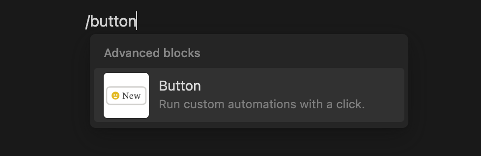 دستور :button را در Notion تایپ کنید