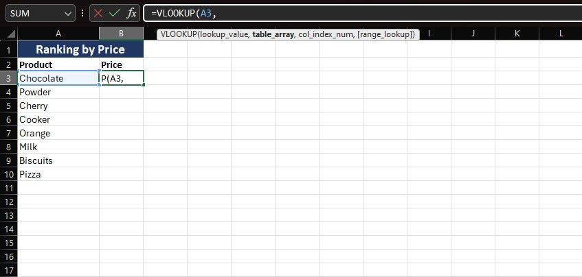 Using VLOOKUP in another Excel sheet