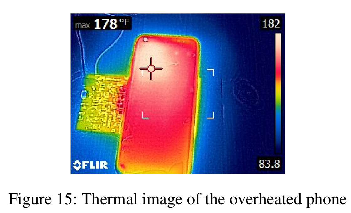 یک تلفن بیش از حد گرم شده در اثر حمله VoltSchemer