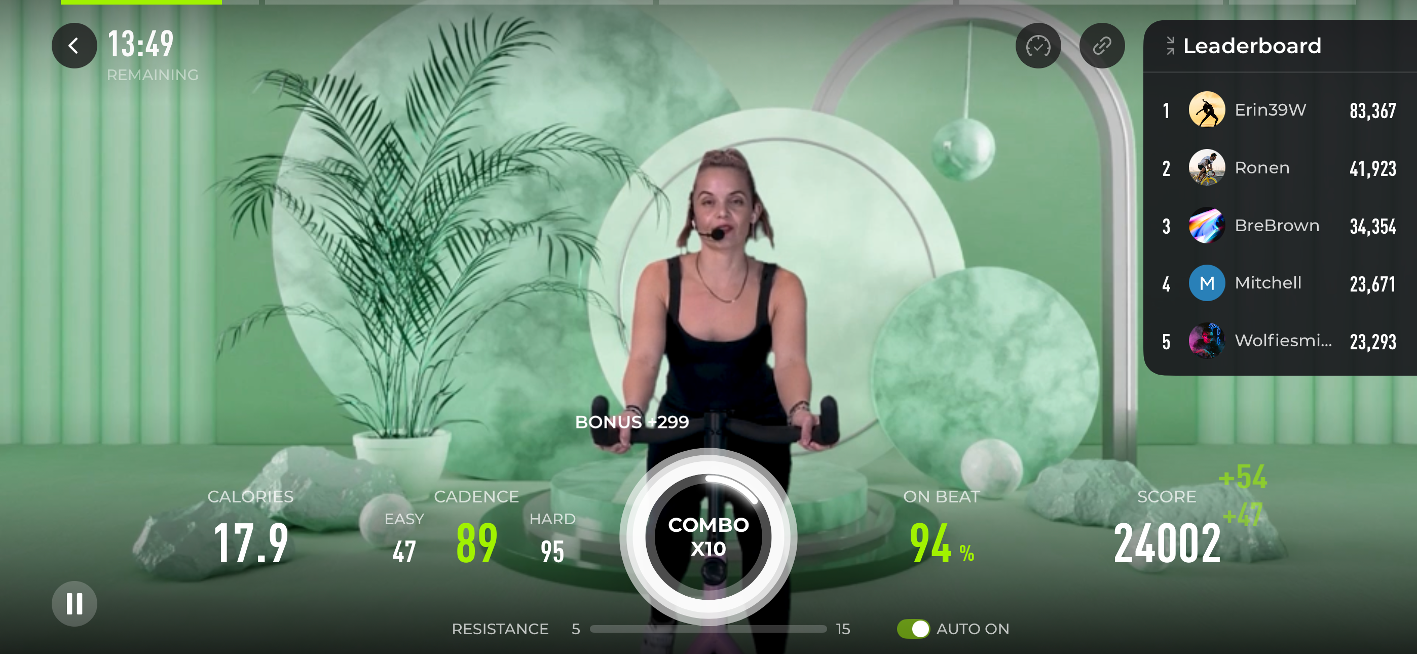 workout screenshot from freebeat app