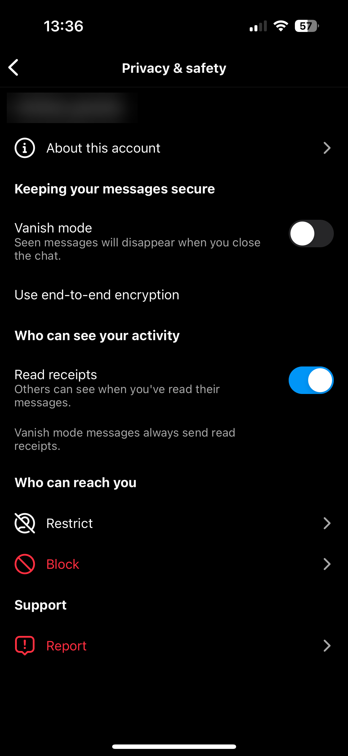 Instagram DM Disable Read Receipts