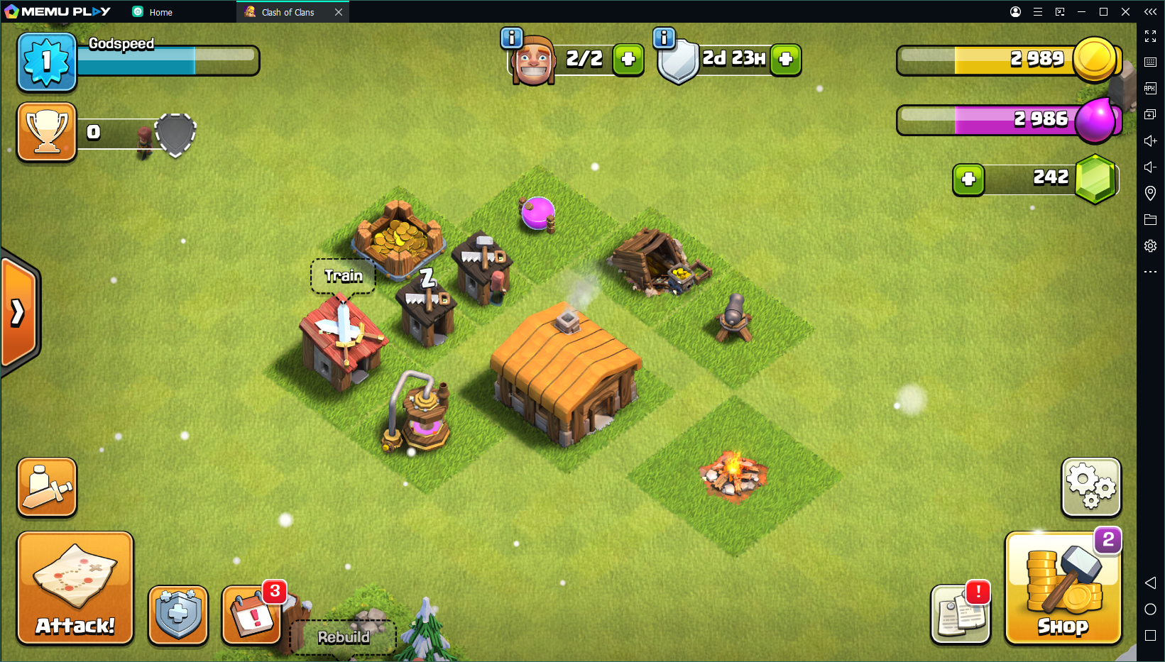 Clash of Clans on a PC using the Memu Play emulator