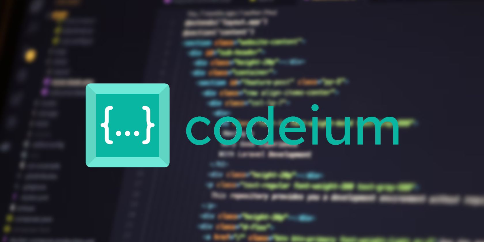 Codeium logo on VSCode background