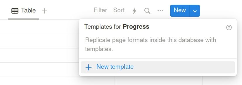creating a new template for recurring tasks in notion