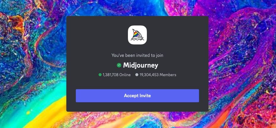 Discord invite for Midjourney server