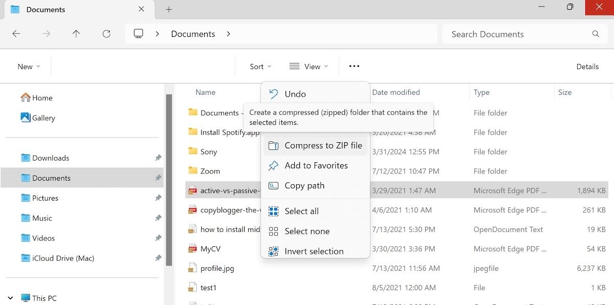 documents folder on Windows 11