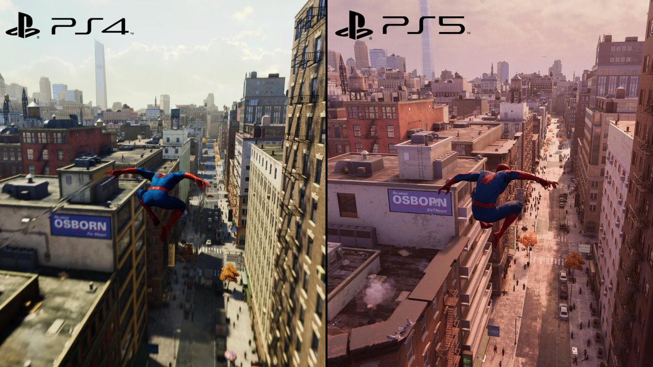 PS4 and PS5 version of Marvel Spider Man Remastered