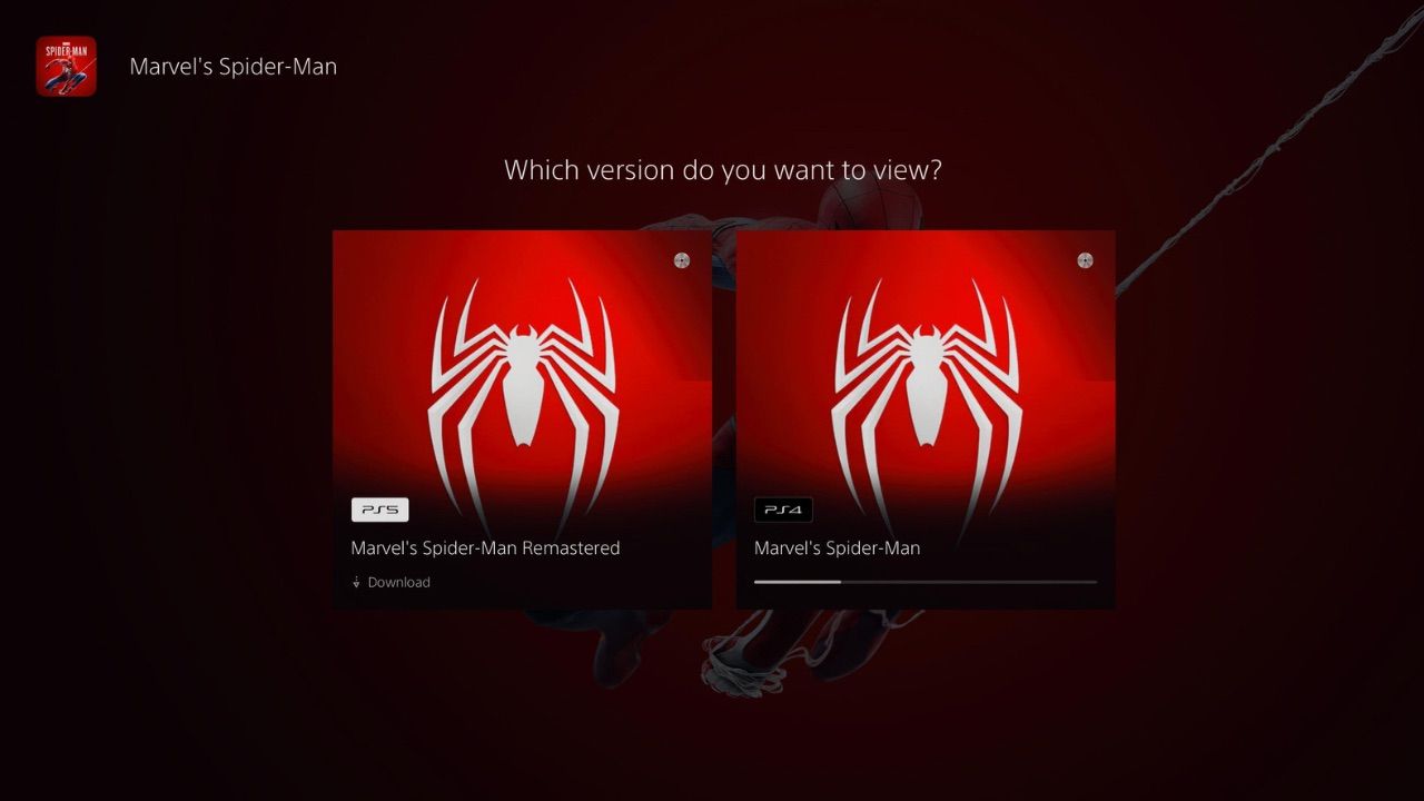 PS5 Upgrade Choose Version