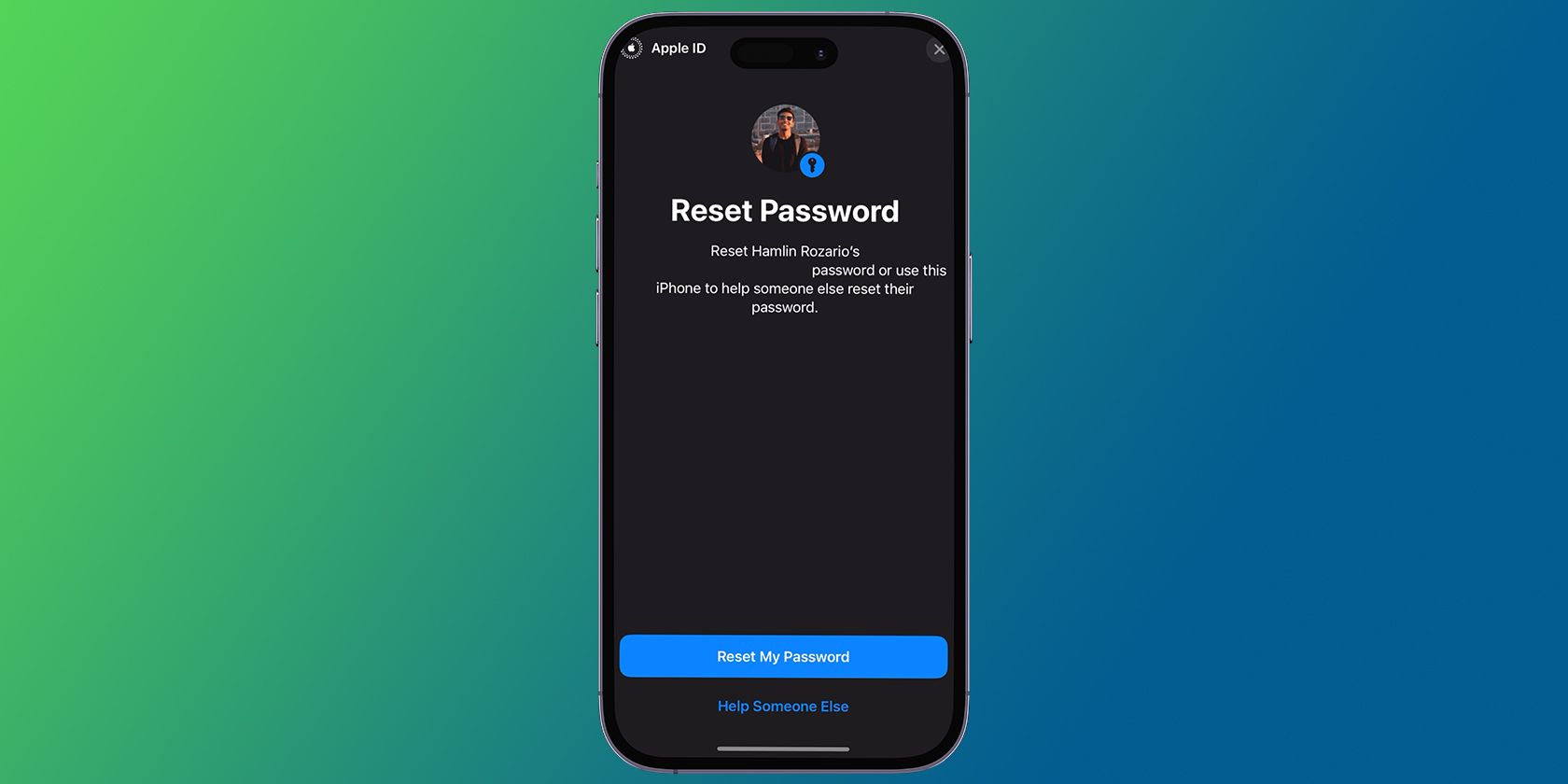 Reset Apple ID password screen appearing on iPhone 14 Pro