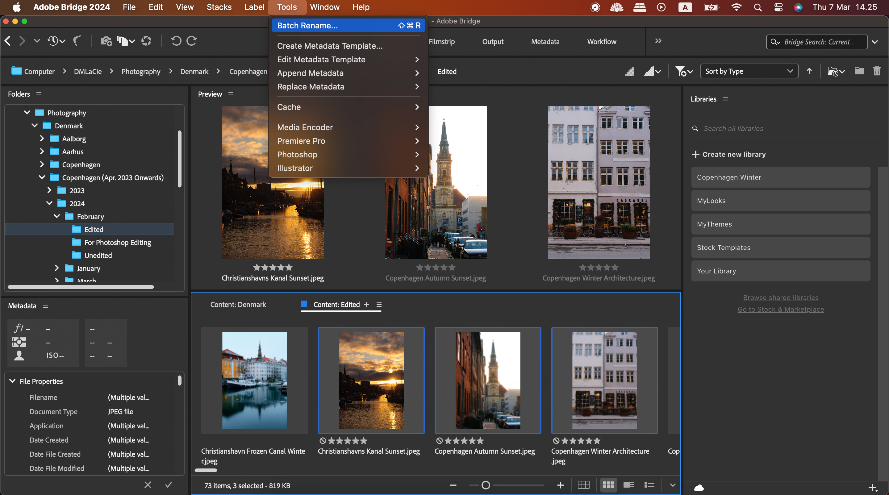 The Option to Batch Rename Your Files in Adobe Bridge