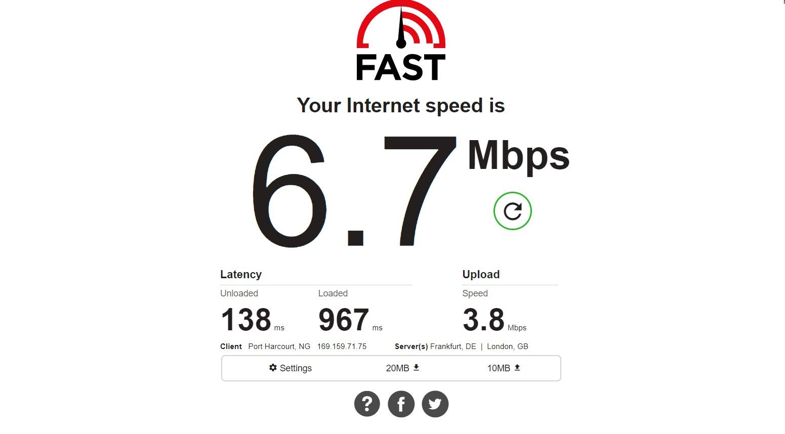 more internet speed metrics info shown on fast.com