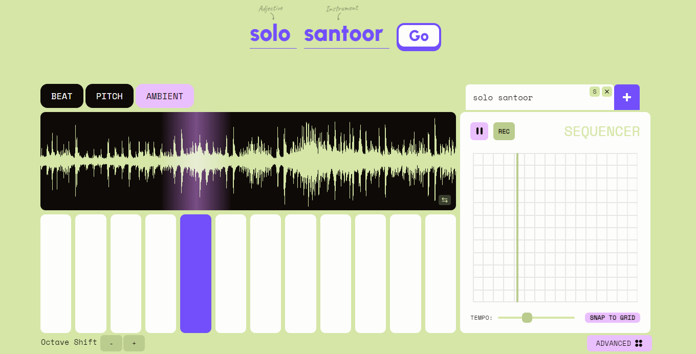 Solo santoor sample in Instrument Playground