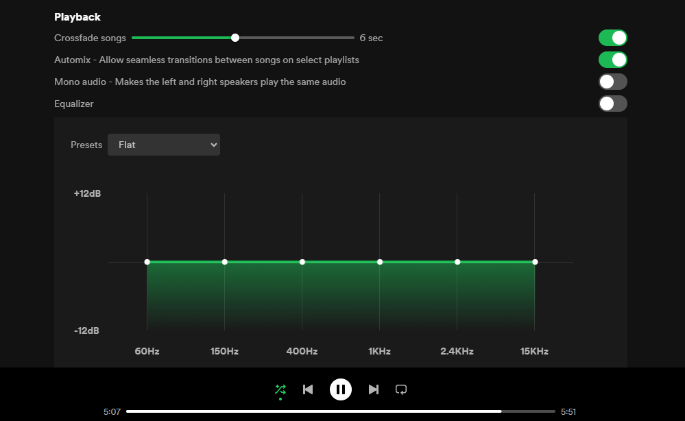 Adjusting Spotify to Crossfade songs on the desktop app