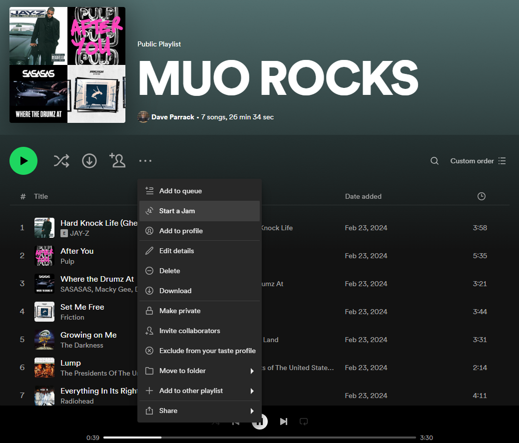 Start a Jam Session on Spotify's desktop app