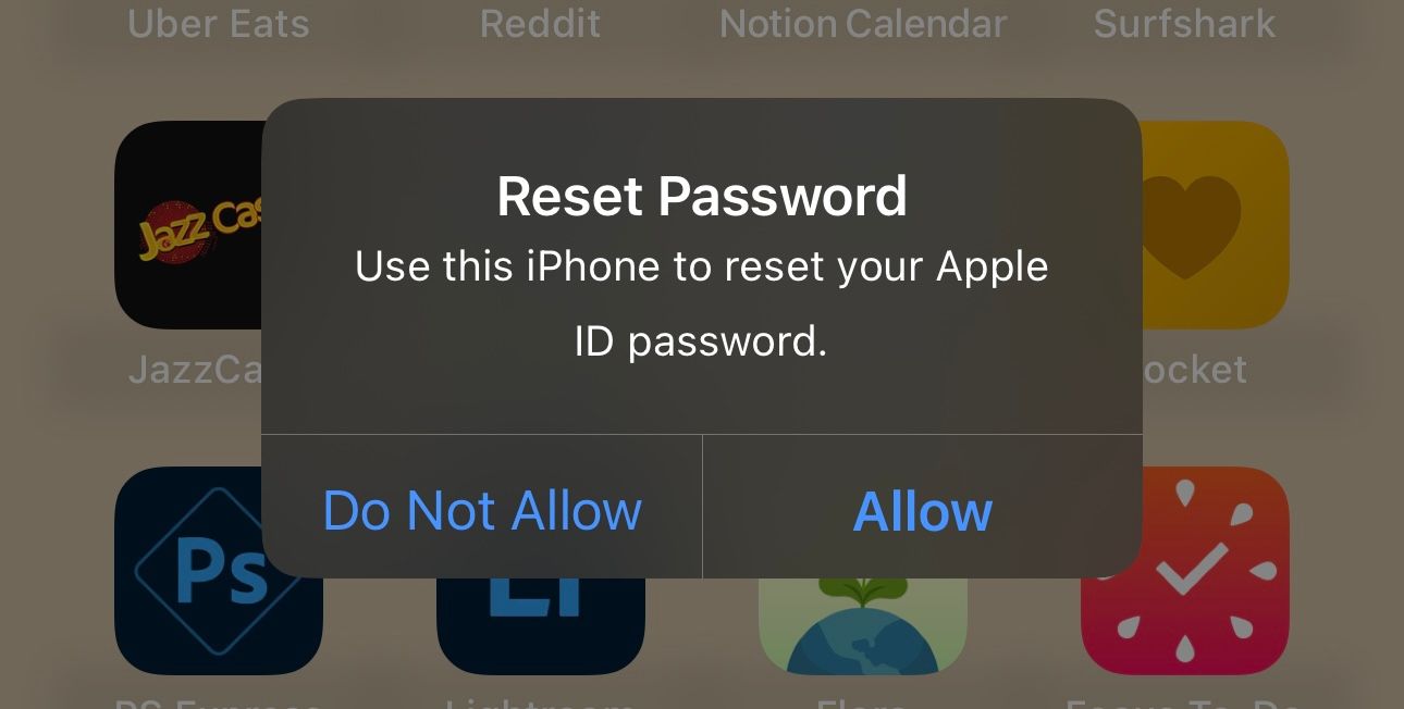 using iPhone to reset Apple ID password
