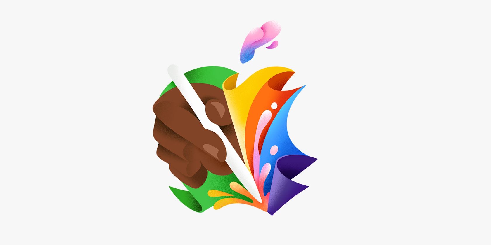 Apple Let Loose event logo showing a hand coloring with an Apple Pencil