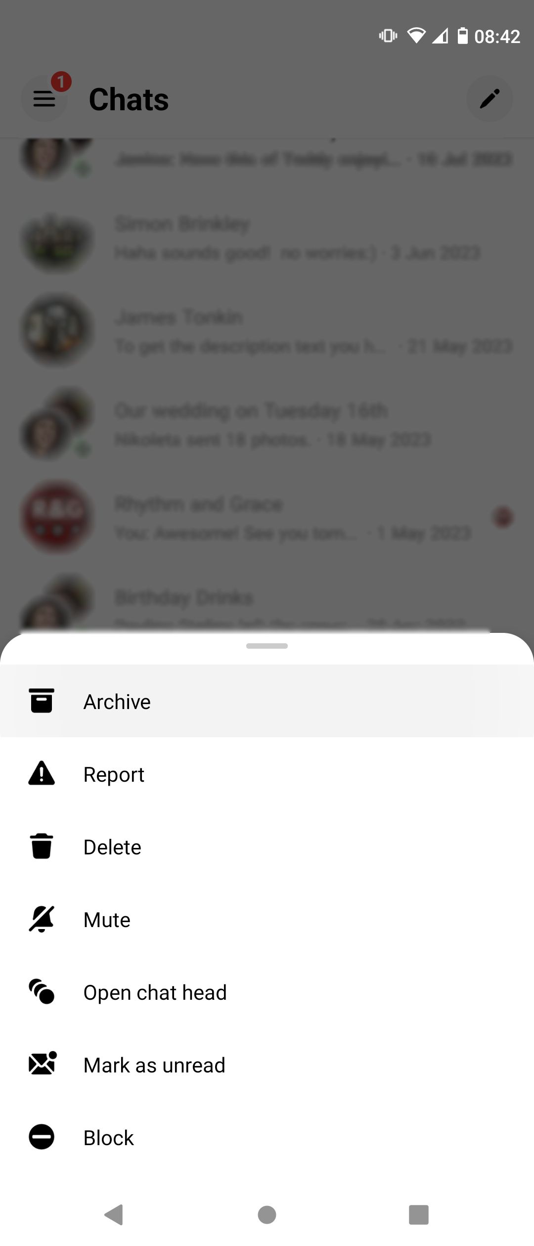 Archiving Chat on Mobile Messenger App