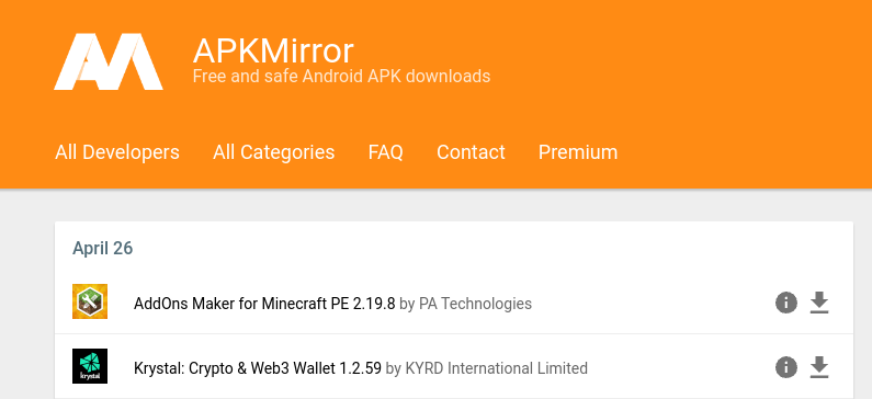 دانلود برنامه های جدید برای کروم بوک از apkmirror